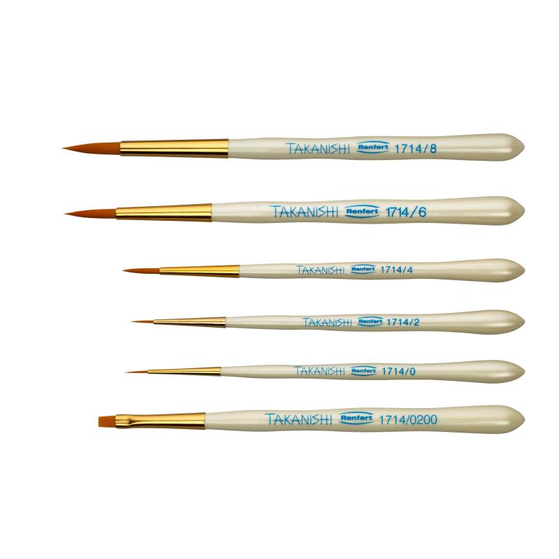 Изображение Набор кистей Таканиши / Takanishi из искусственного ворса для опака, 6шт (арт. 1714-0000*)