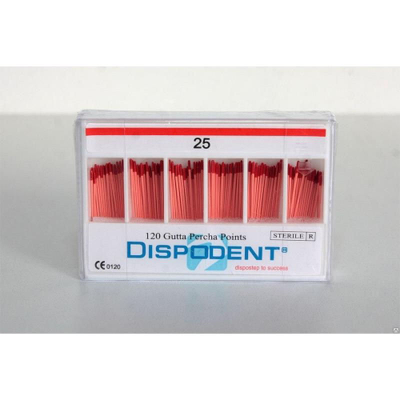 Изображение Штифты гуттаперчевые №25 120шт Dispodent