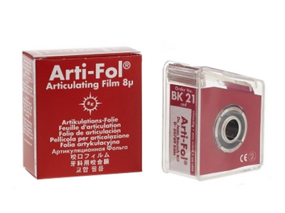 Изображение ВК 21 Фольга артикуляционная Bausch односторонняя Красная 8мкм, 20мм х 20м