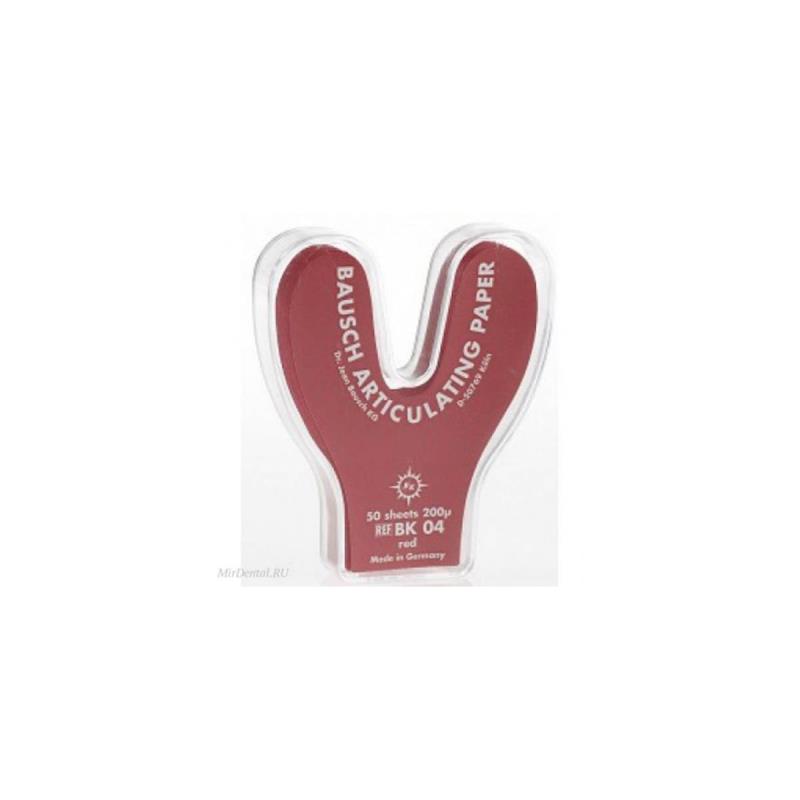 Изображение BK 04 Бумага артикуляционная 200мкм красная дугообразная в раздаточном устройстве 50л