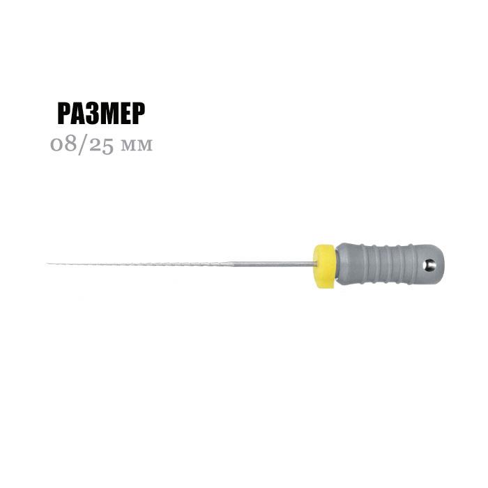 Изображение H-файлы/ H-Files, конусность 02, размер 08/25 мм, сталь, 6 шт