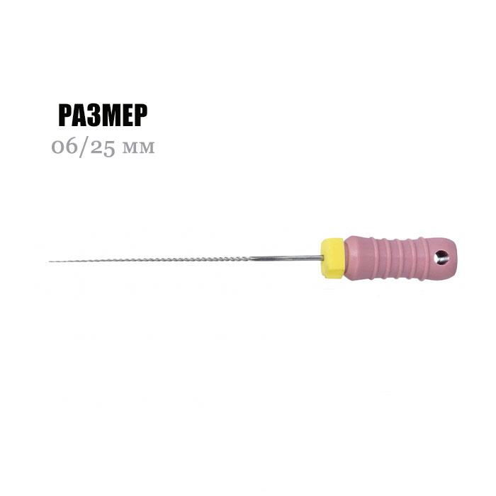 Изображение K -файлы/ K -Files, конусность 02, размер 06/25 мм, сталь, 6 шт