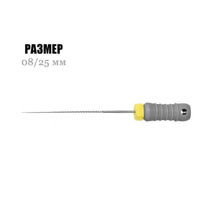 Изображение K -файлы/ K -Files, конусность 02, размер 08/25 мм, сталь, 6 шт