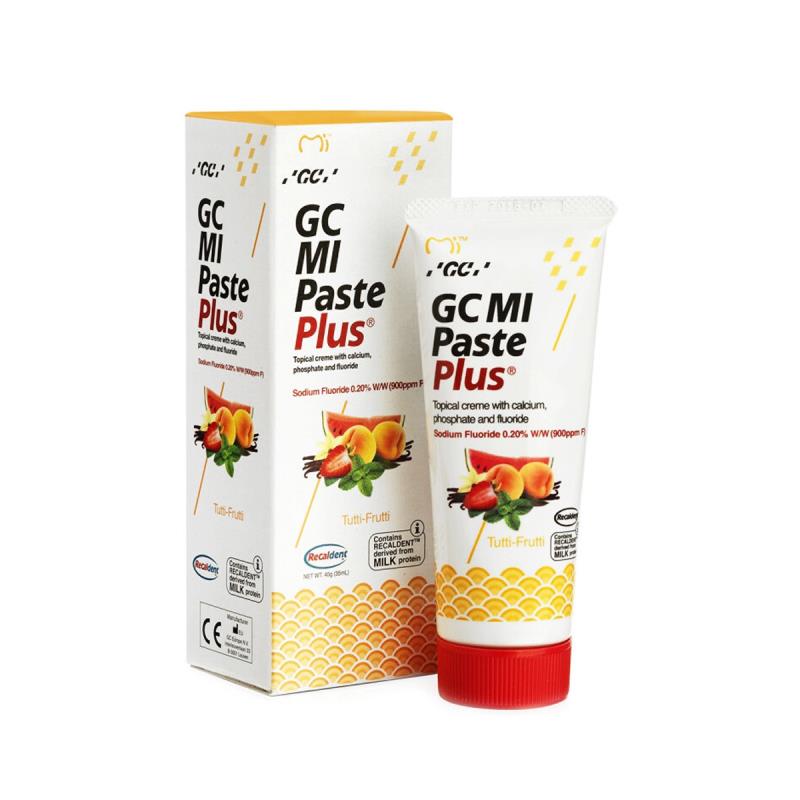 Изображение Джи Си Эм Ай Пэйст Плюс / GC MI Paste Plus вкус мультифрукт усиленная фтором туба 40гр GC 0530053Gc.мф.