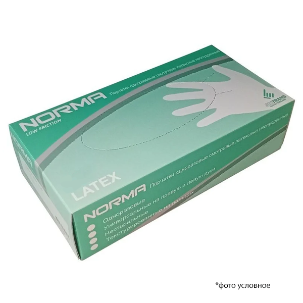Изображение Перчатки NORMA латекс нестер неопудр текстур L 50пар