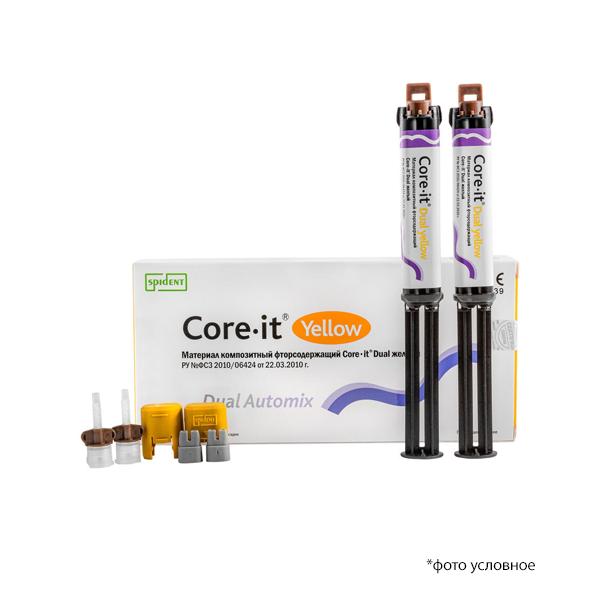 Изображение Кор ИТ Дуал / Core IT Dual с/о желтый шприц 2х10гр Spident 211300