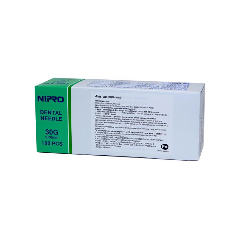 Изображение Иглы карпульные Ni-pro 30G 0,3мм х 21мм 1уп/100шт евро, Корея