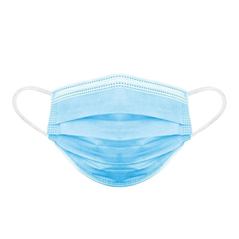 Изображение Маска 3-сл на резинке нестерильная голубая 50шт Акпласт