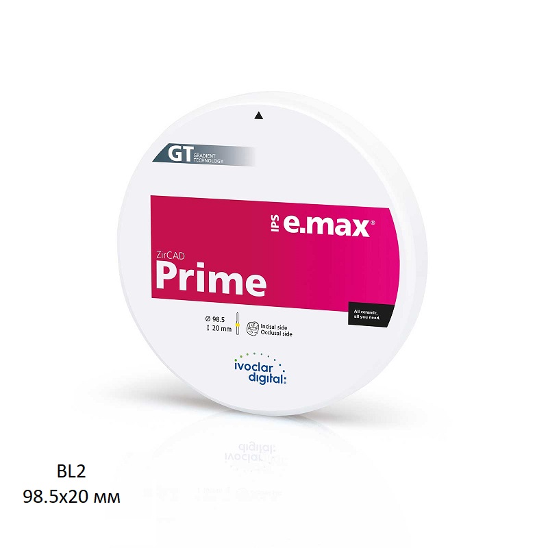 Изображение Емакс диски для фрезерования IPS e.max ZirCAD Prime BL2 98.5-20/1