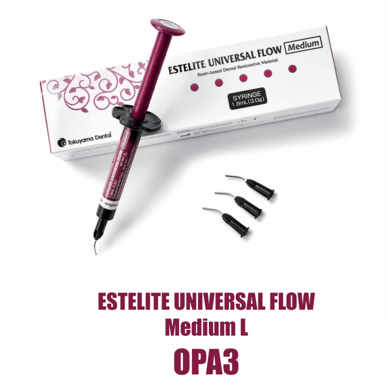Изображение Estelite Universal Flow Medium L оттенок OPA3, средней текучести,  шприц (3 гр.), 13865