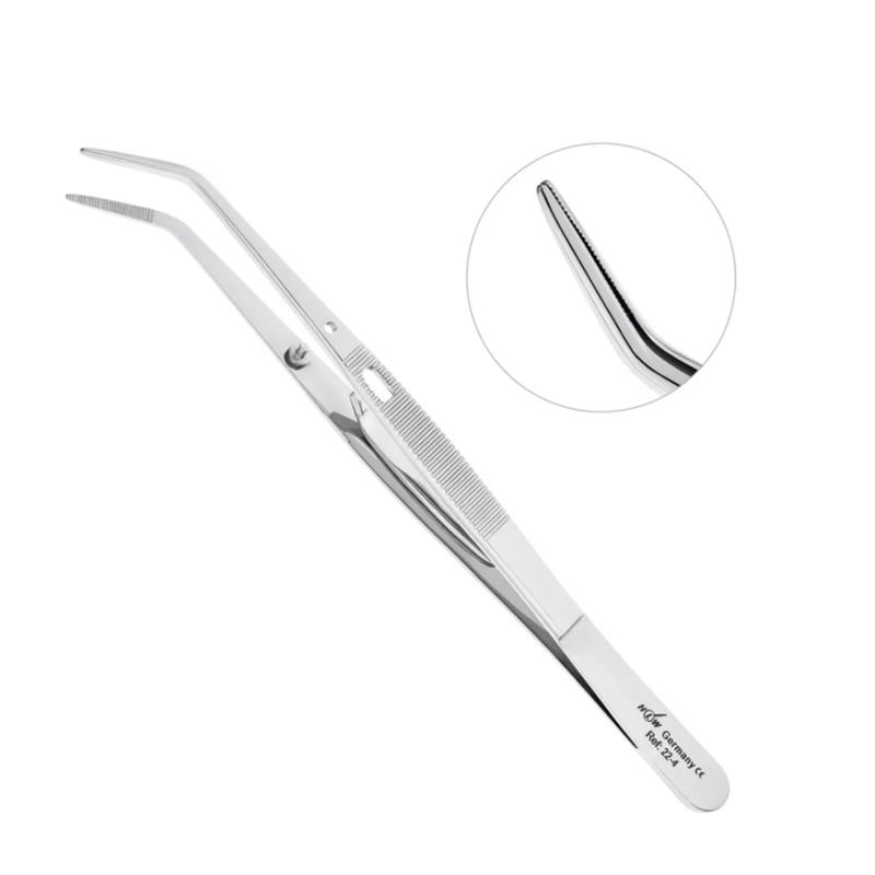 Изображение Пинцет изогнутый с зажимом College, 15см, 22-4, 1шт.