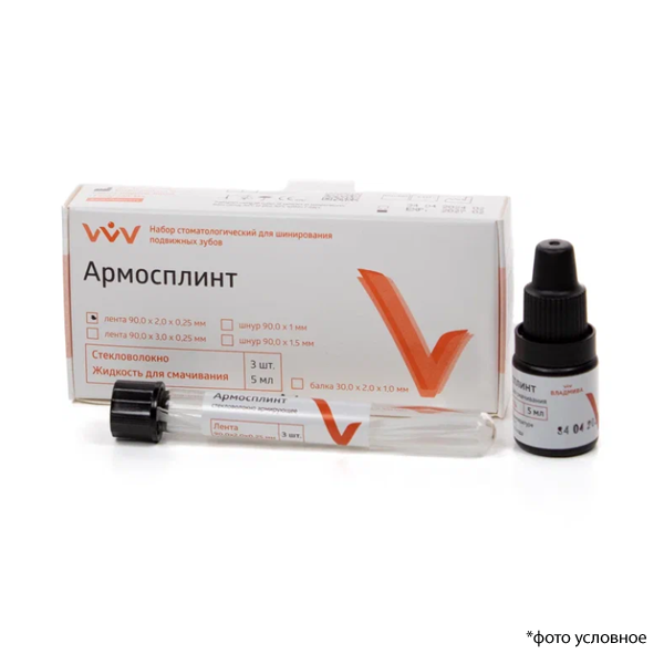 Изображение АРМОСПЛИНТ стекловолокно (лента), 90*2*0,25 мм, 3шт + жидкость для смачивания, 5 мл