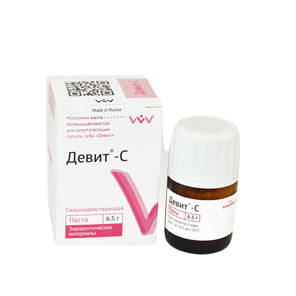 Изображение Паста безмышьяковистая для девитализации пульпы зуба Девит-С, 6,5гр
