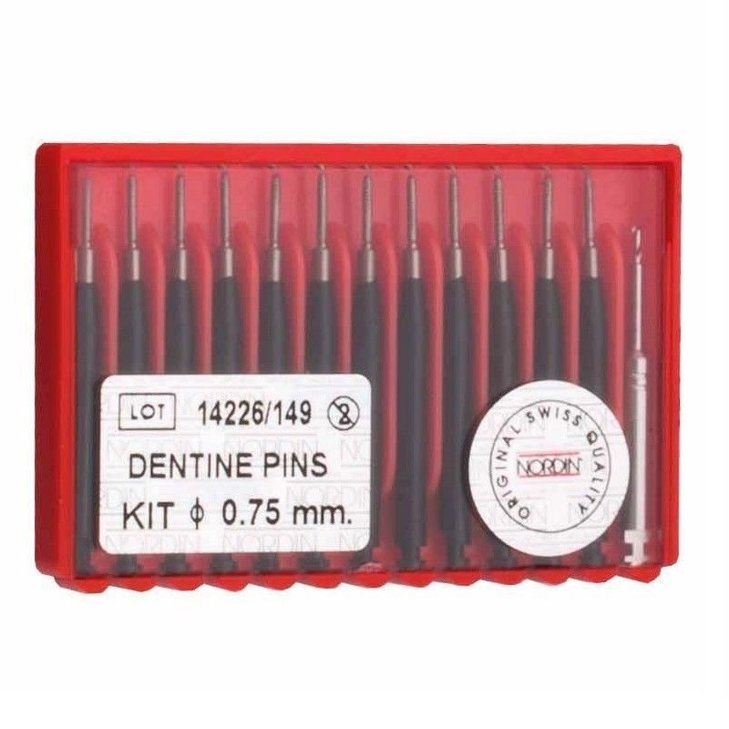Изображение Штифты Нордин титановые парапульпарные 0,75мм 12 шт+ сверло 1шт 06-003