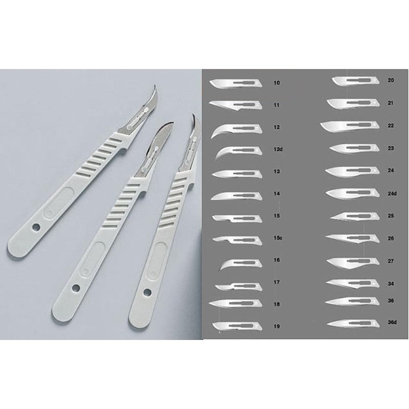 Изображение Скальпель стер с пластмассовой ручкой №15C CERTUS хирургическое одноразовое