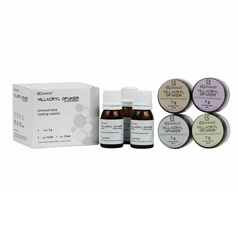 Изображение Виллакрил Опакер / Villacryl Opaker цвет grey yellow brown pink 4x7гр+12мл+2ч12мл