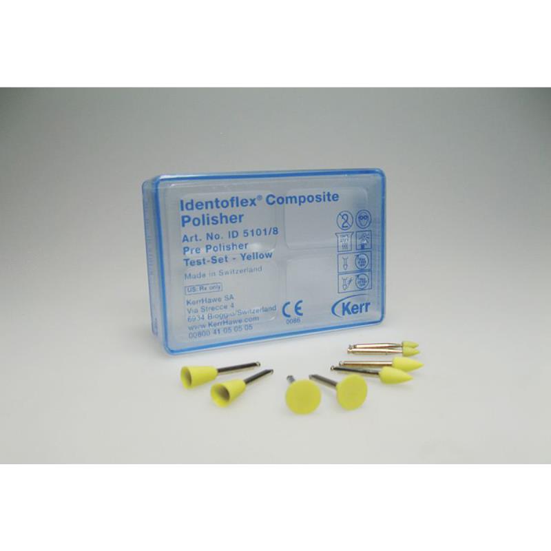 Изображение Полиры д/композитов набор / Identoflex™ Composite High-Gloss Polisher д/предвар полировки желтые в ассортименте по 8шт ID5101/8