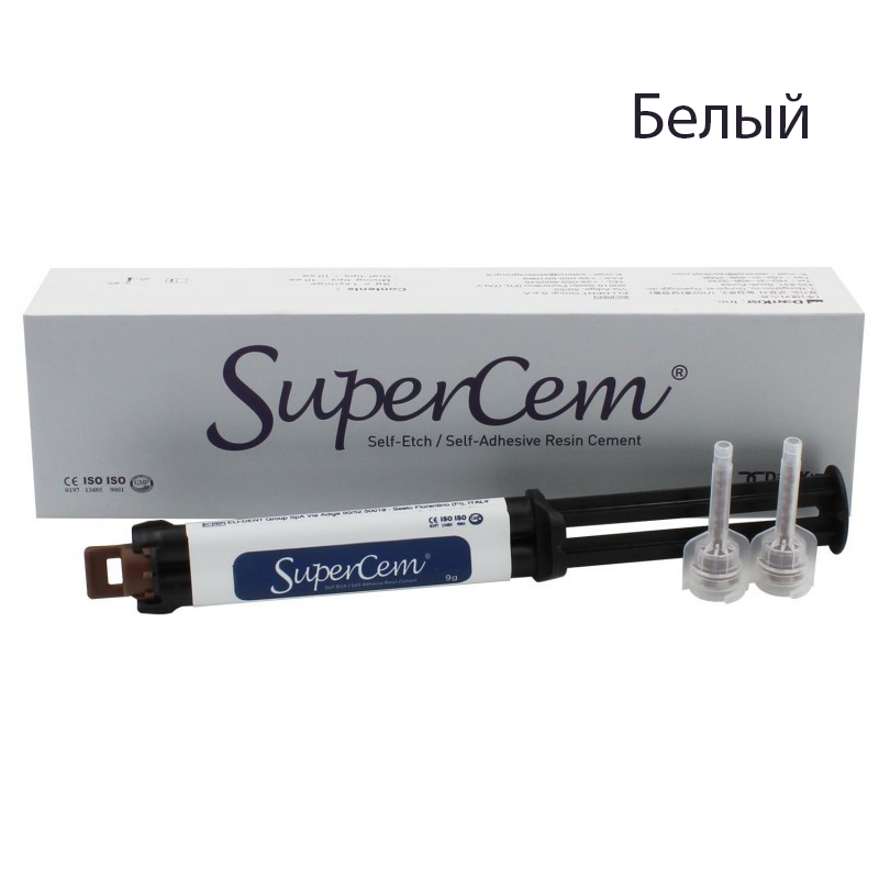 Изображение SuperCem / ЧамСуперЦем Белый (5мл х 1шпр,10 смес. након,10 оральн.) Цемент д/непрямых реставр 1022017