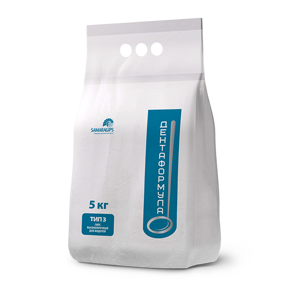 Изображение Гипс медицинский Дентаформула голубой мешок 5кг 3класс