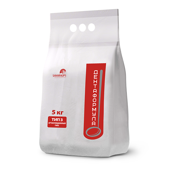 Изображение Гипс медицинский Дентаформула-3 Артикуляционный белый мешок 5кг 3класс