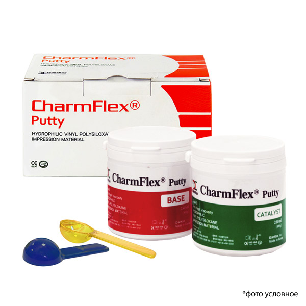 Изображение СharmFlex Putty А-силикон высокой вязкости: база+катализатор 2х280мл + мерные ложечки 2шт.