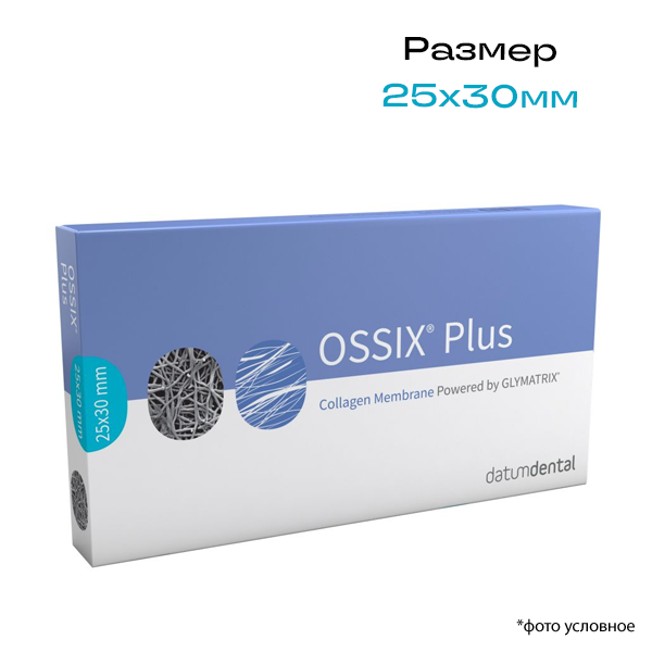 Изображение Оссикс / OSSIX Plus 25х30мм 1шт мембрана коллагеновая для тканевой и костной регенерации