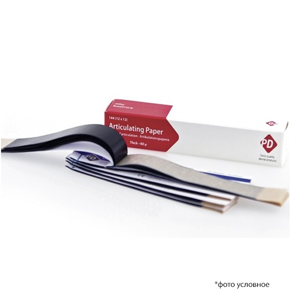 Изображение Бумага артикуляционная прямая двусторонняя толстая 144шт