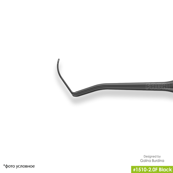 Изображение 1510-2,0F Black Дистальная штопфер-гладилка с дополнительными изгибами. Штопфер-шарик Ø2.0mm  Эргономичная ручка Ø10mm. Покрытие Black