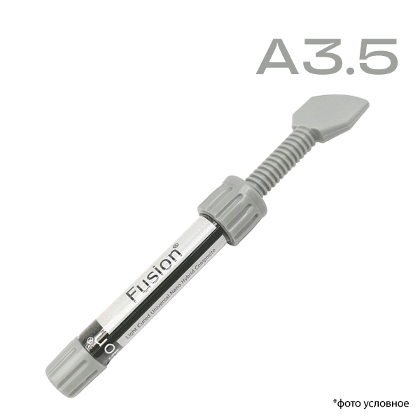 Изображение Fusion наногибридный композит, цвет А3.5, универсальный, светоотверждаемый, шприц, 4 гр, 1 шт