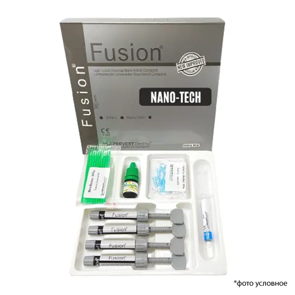 Изображение Fusion наногибридный композит, универсальный, светоотверждаемый в наборе, шприцы, 4 гр, 4 шт