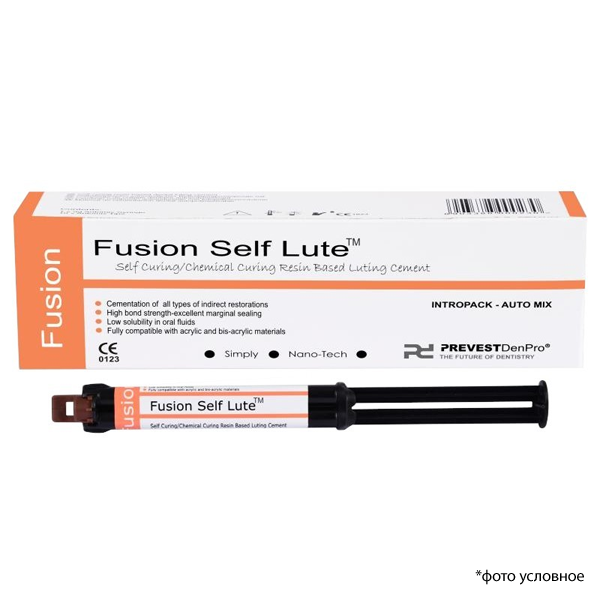Изображение Цемент Fusion Self Lute для химического отверждения, двухкомпонентный, 9 гр + насадки