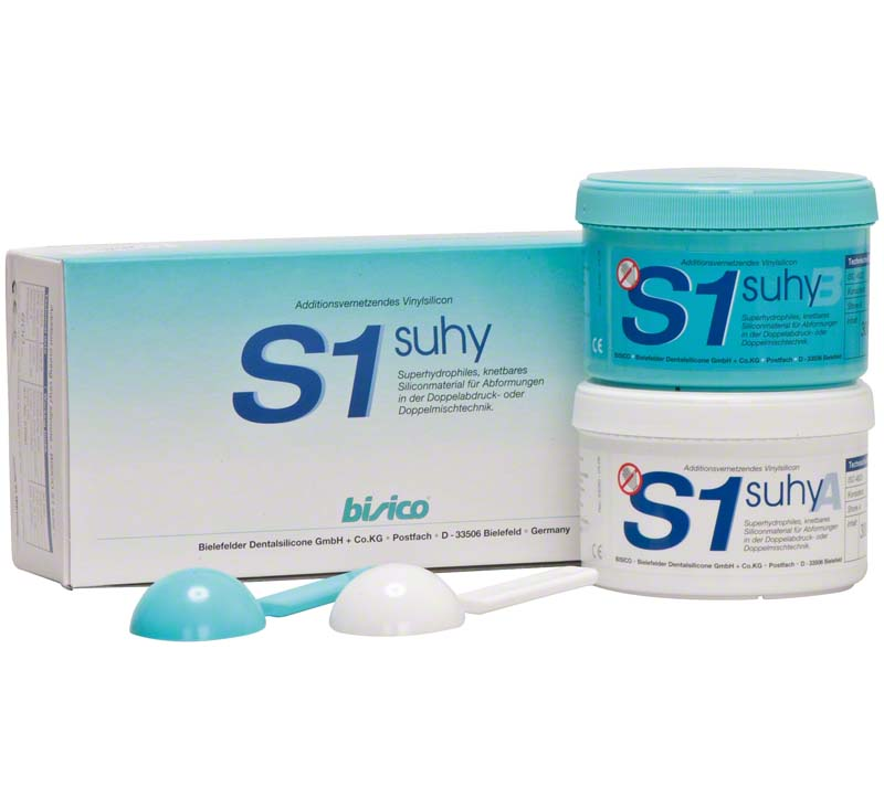 Изображение Bisico S1 Suhy (superhydrophil) слепочный А-силикон, база, мягкий, 2х300мл