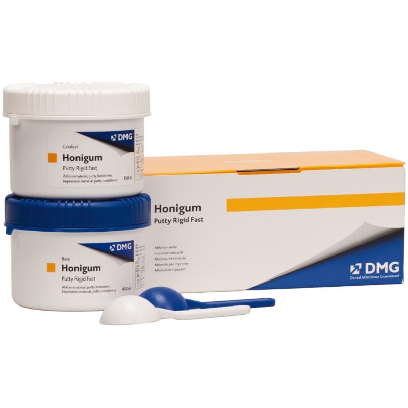 Изображение Honigum Putty Rigid Fast материал для снятия базовых оттисков, 2х450мл
