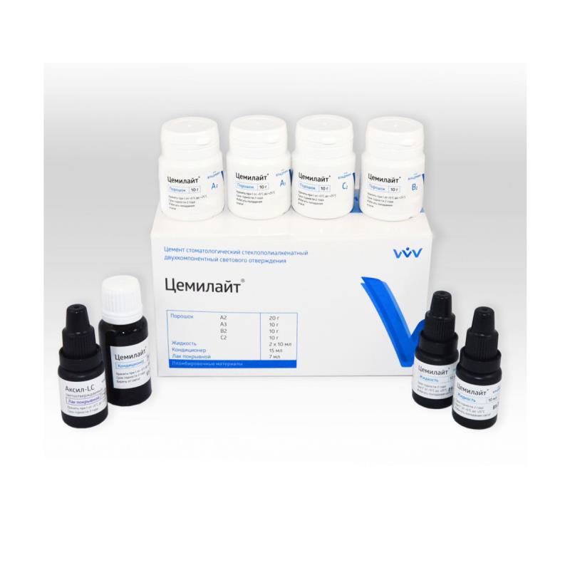 Изображение Цемилайт цемент стомат двухкомпонентный (набор) А2 А3 В2 С2