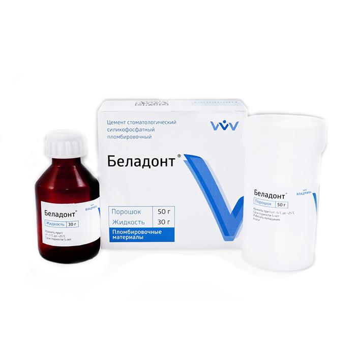 Изображение Беладонт, силикофосфатный цемент, порошок 50 гр, жидкость 30 гр