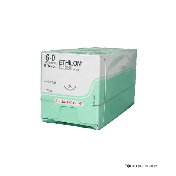Изображение Этилон W1615Т 6/0 45см П-режущая 16мм 24шт черный