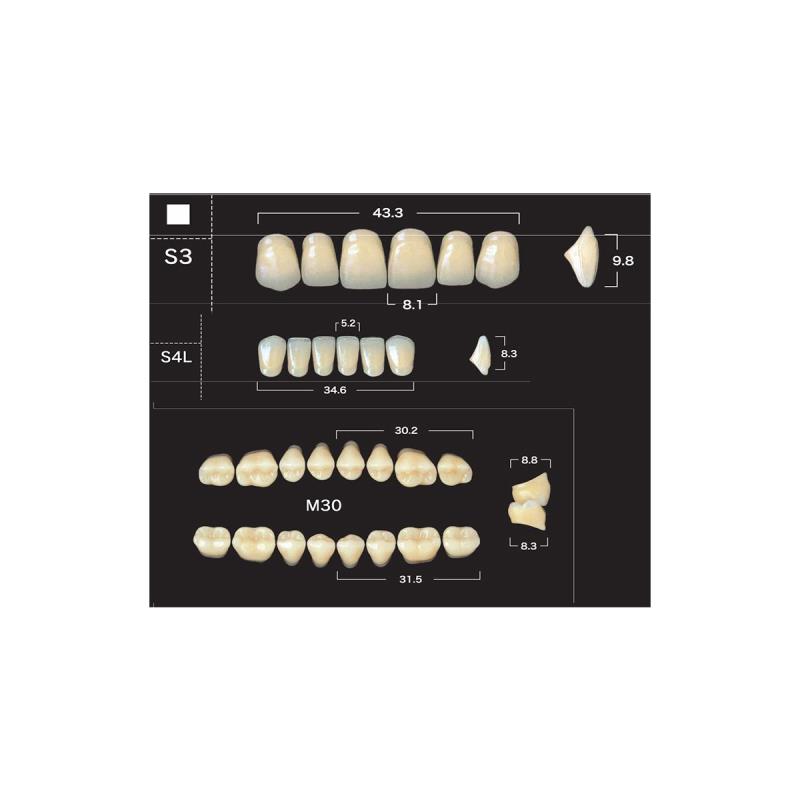 Изображение Зубы акриловые New Ace & Naperce цвет А1 фасон T3/M32 28шт