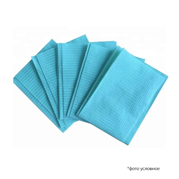 Изображение Салфетки-нагрудники 1бум + 1п/эт голубые 33х45см 500шт JNB 11083