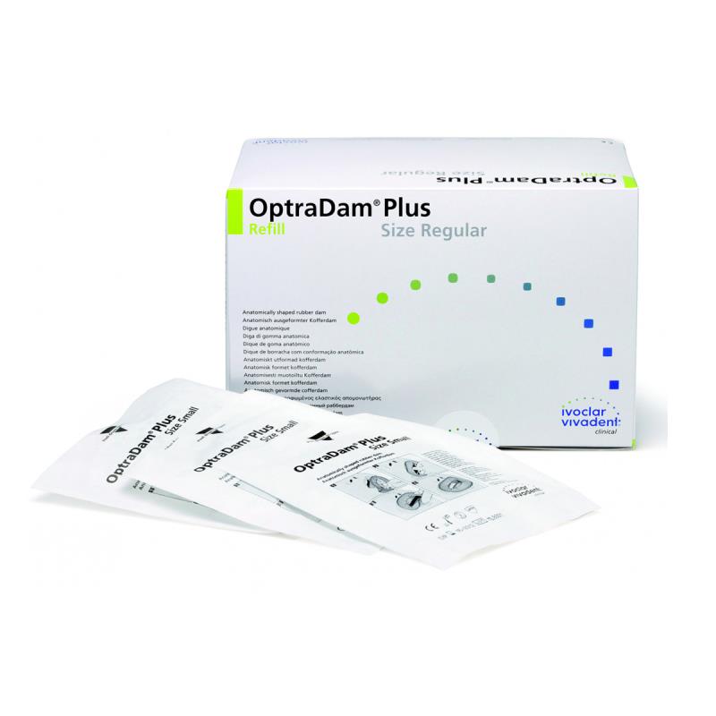 Изображение ОптраДам / OptraDam Plus Regular коффердам анатомические средние с латексом 152х152мм синие 50шт IVOCLAR 627399AN