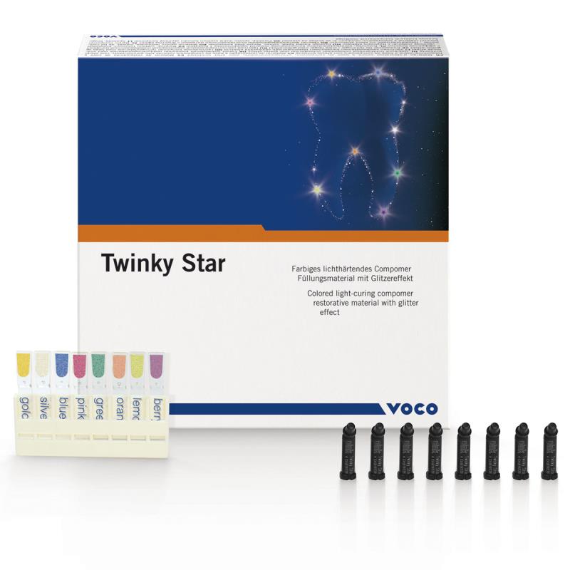 Изображение Twinky Star цветной композит с эффектом блесток, розовый, капсулы 0,25гр х 25шт