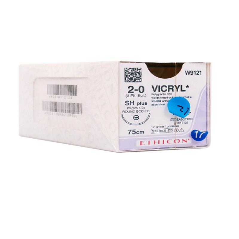 Изображение Викрил W9121 2/0 колющая 26мм фиолетовый 75см х12
