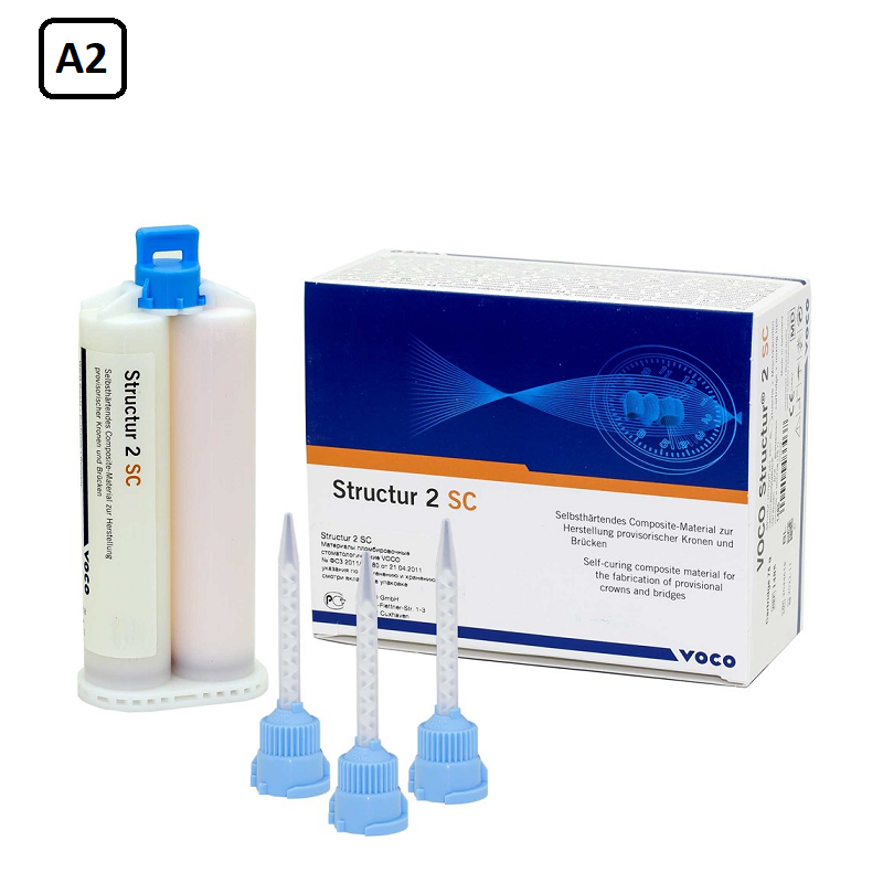 Изображение Structur 2 SC цвет А2, для изготовления временных коронок и мостов, в картриджах 5х75гр