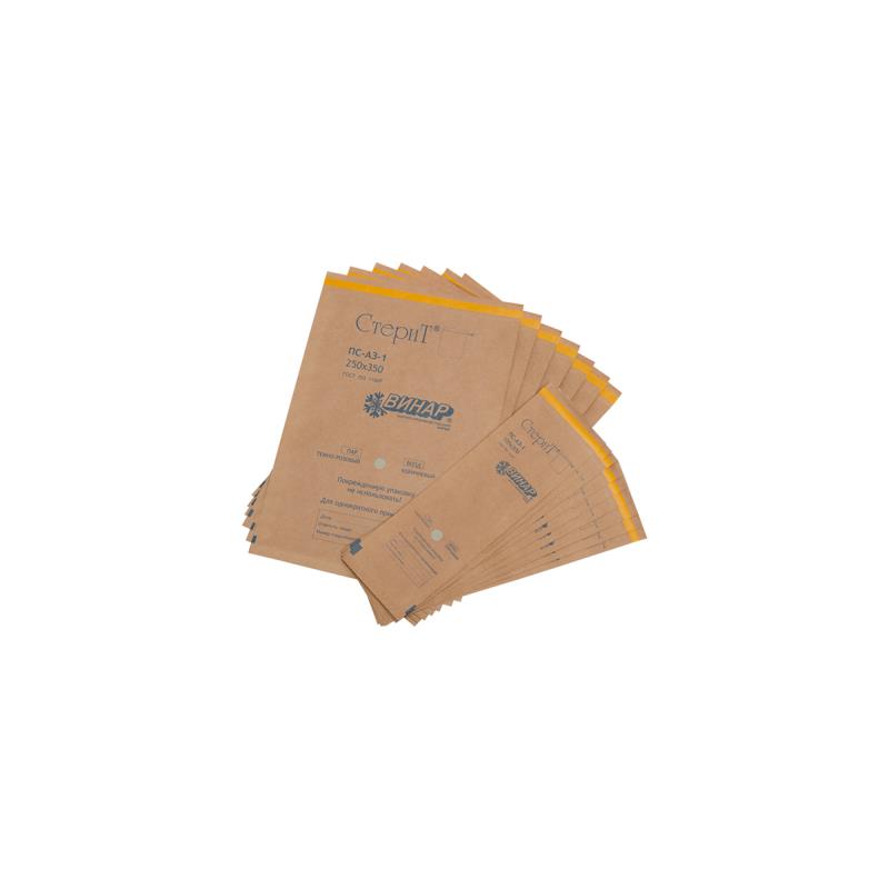 Изображение Пакет 100х250мм 100шт СтериТ крафт для стерилизации Винар