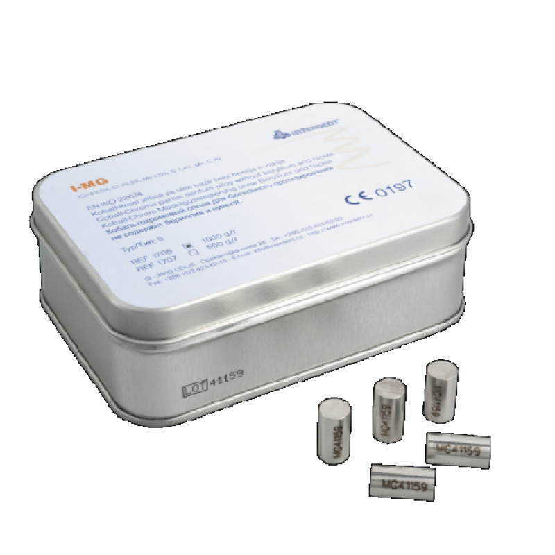 Изображение I-MG - металл (сплав) для бюгелей, кобальт-хром, 1 кг.