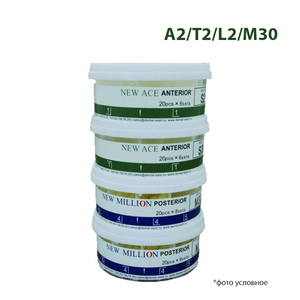 Изображение Зубы New Ace / Million А2/T2/L2/М30 20 гарнитуров в боксе