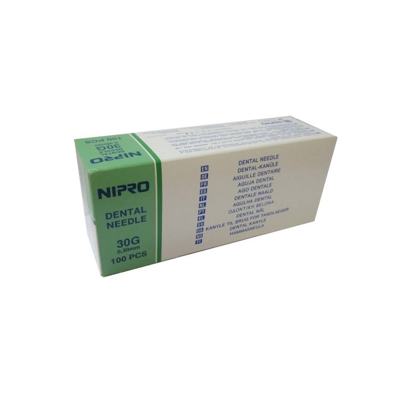 Изображение Иглы карпульные Nipro 30G 0,3мм х 21мм 1уп/100шт евро, Япония 00000001623