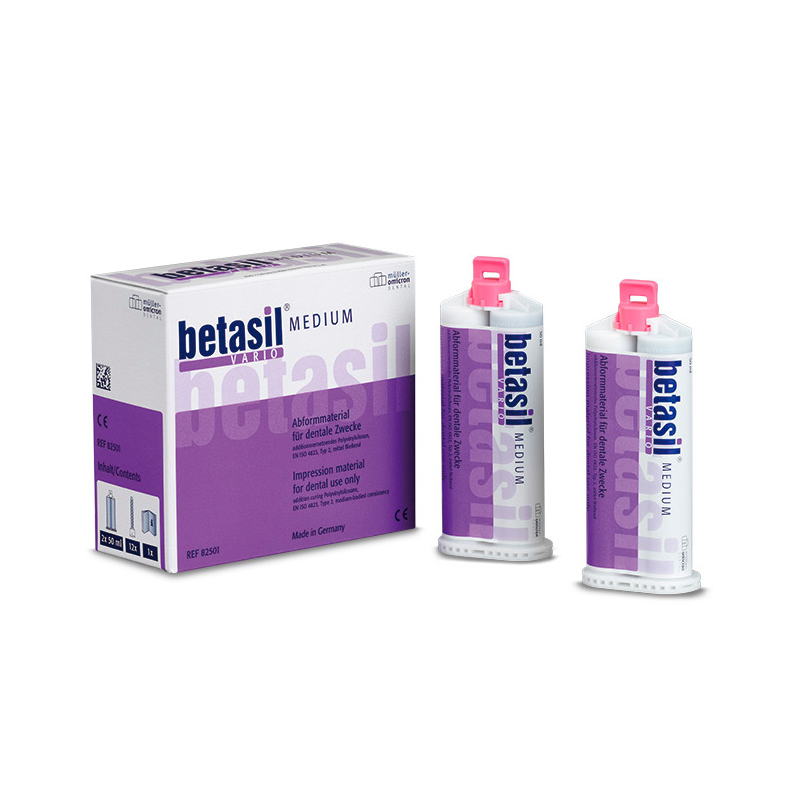 Изображение Betasil vario medium, А-силиконовая слепочная масса, коррегирующий слой средней текучести, 2х50мл